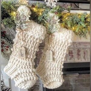 Set of 2 - Luxury crocheted Christmas stockings
